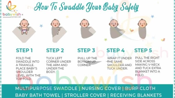 Muslin Swaddle Blankets 100% Organic for newborn Baby Multipurpose Infant Swaddle 112x112cm - Image 5