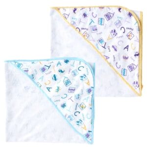Baby Flannel hooded towels for new born Alphabets Printed Bath Towel for Boys and Girls Infants kids towel