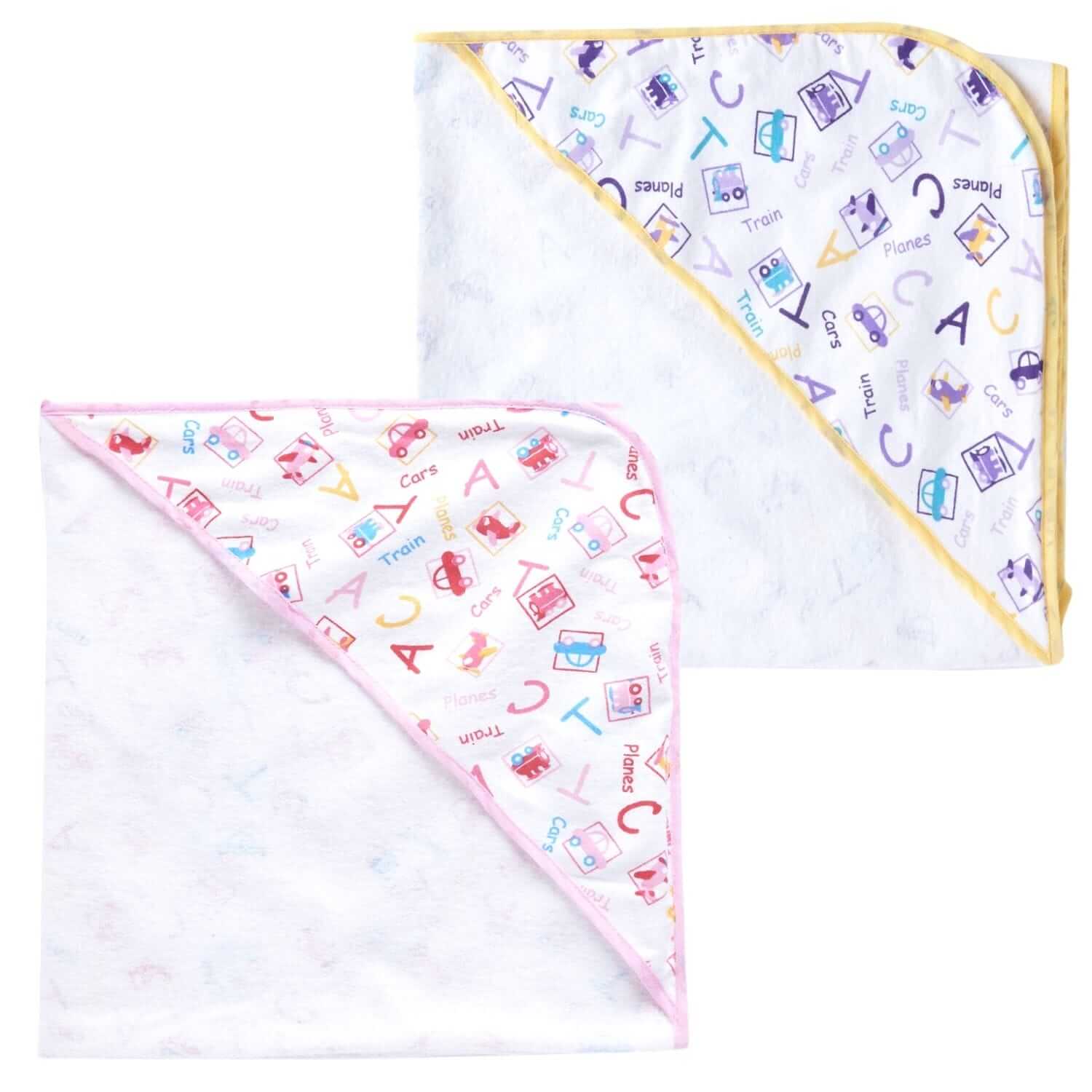 Baby Flannel hooded towels for new born Alphabets Printed Bath Towel for Boys and Girls Infants kids towel