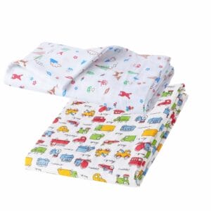 Muslin Swaddle Blankets 100% Organic for newborn Baby Multipurpose Infant Swaddle 112x112cm - Combo Pack of 2