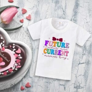 Valentine Day T-shirt for Kids Unisex Valentine Topwear Outfit Printed Half Sleeve Tshirt Dress for Boy n Girl "Future Man is Now Boy"