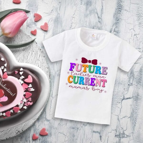 Valentine Day T-shirt for Kids Unisex Valentine Topwear Outfit Printed Half Sleeve Tshirt Dress for Boy n Girl "Future Man is Now Boy"