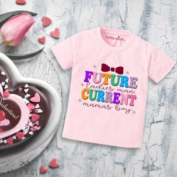 Valentine Day T-shirt for Kids Unisex Valentine Topwear Outfit Printed Half Sleeve Tshirt Dress for Boy n Girl "Future Man is Now Boy" - Image 2