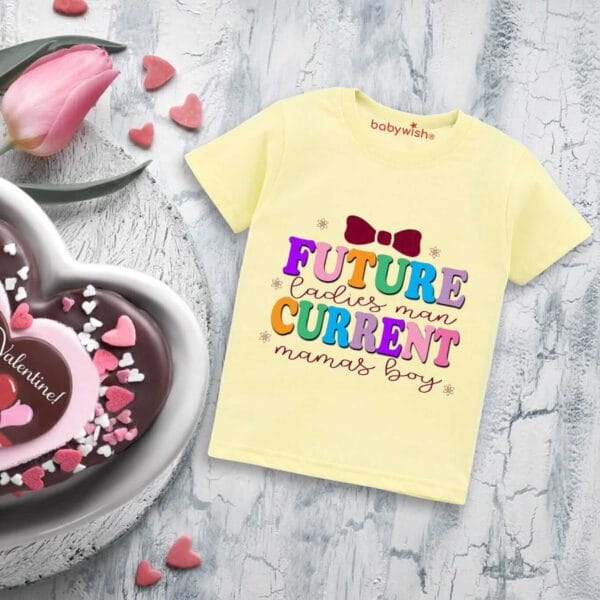 Valentine Day T-shirt for Kids Unisex Valentine Topwear Outfit Printed Half Sleeve Tshirt Dress for Boy n Girl "Future Man is Now Boy" - Image 3