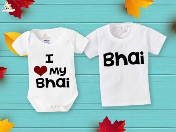 Rakshabandhan Special Combo White T-Shirts Sets for Brother and Sister Combo Pack of 2