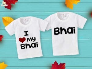 Rakshabandhan Special Combo White T-Shirts Sets for Brother and Sister Combo Pack of 2