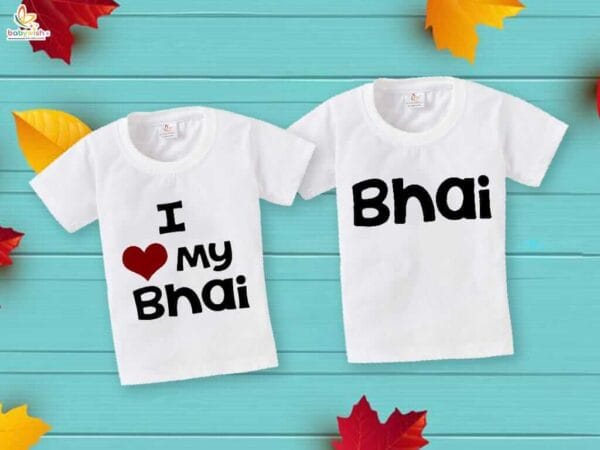 Rakshabandhan Special Combo White T-Shirts Sets for Brother and Sister Combo Pack of 2