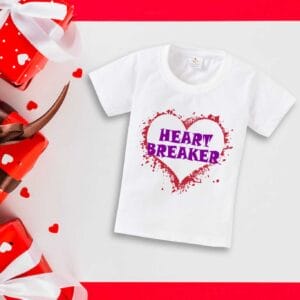 Valentine Day T-shirt for Kids Unisex Valentine Topwear Outfit Printed Half Sleeve Tshirt Dress for Boy n Girl "Heart Printed on Heart"