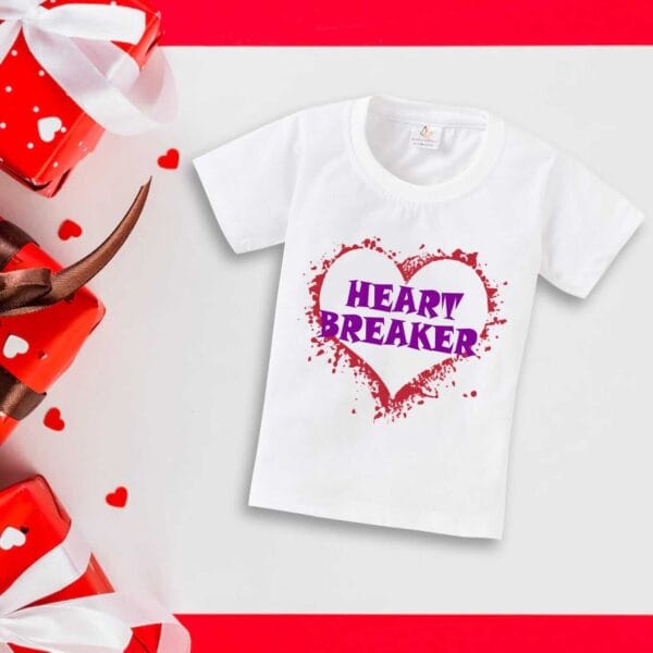Valentine Day T-shirt for Kids Unisex Valentine Topwear Outfit Printed Half Sleeve Tshirt Dress for Boy n Girl "Heart Printed on Heart"