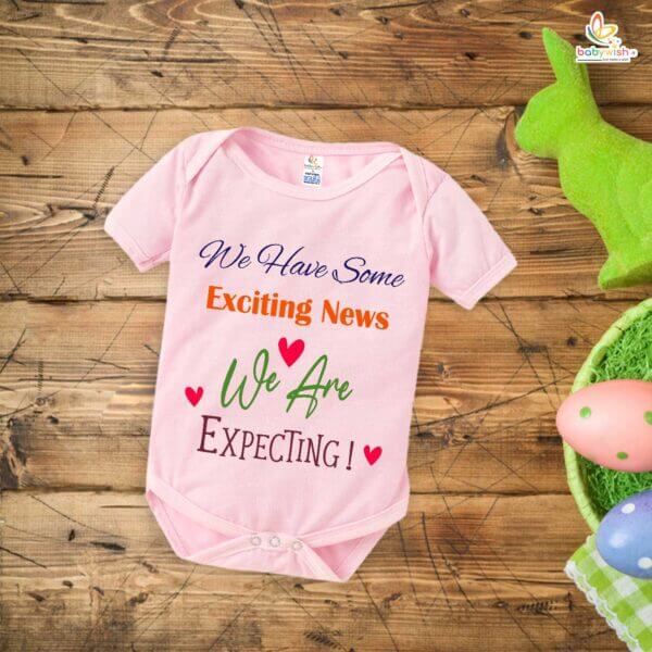 Pregnancy Announcement Baby Romper – We Have Some Exciting News We’re Expecting Bodysuit – Cute Baby Reveal Outfit for Newborn Girl or Boy – Babywish - Image 4