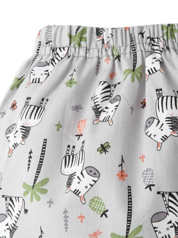 Kids Sleepsuit for Baby Boy’s and Girl’s Topwear and Pajamas Set Long Sleeve Sleepwear Baby Clothing Sets - Grey Zebra Print - Image 6