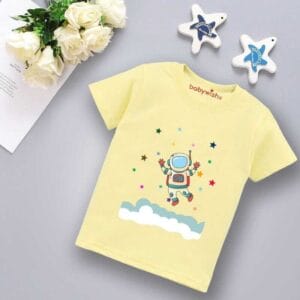 Printable Family T-shirt for Kids Clothes Unisex Newborn Topwear Outfit Cotton Tshirt Half Sleeve Round Neck Dress for Boy n Girl "Astronaut Print"