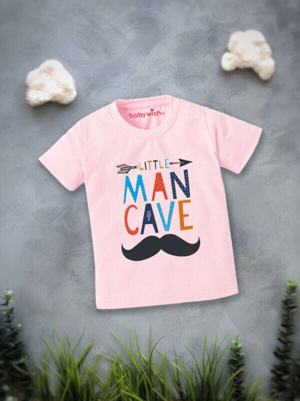 Printable Family T-shirt for Kids Clothes Unisex Newborn Topwear Outfit Cotton Tshirt Half Sleeve Round Neck Dress for Boy n Girl "Little Man Cave" - Image 2