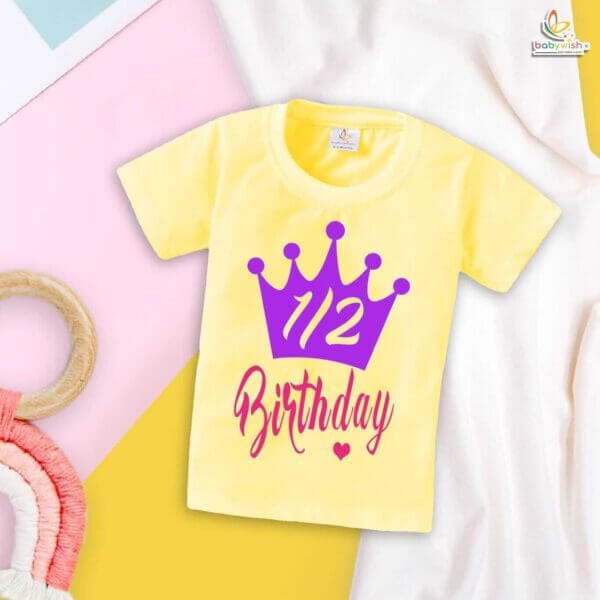 Babywish My First Half Birthday T-Shirt – 1/2 Birthday Outfit for Baby Boys & Girls – Cute Half Year Celebration Shirt - Image 4
