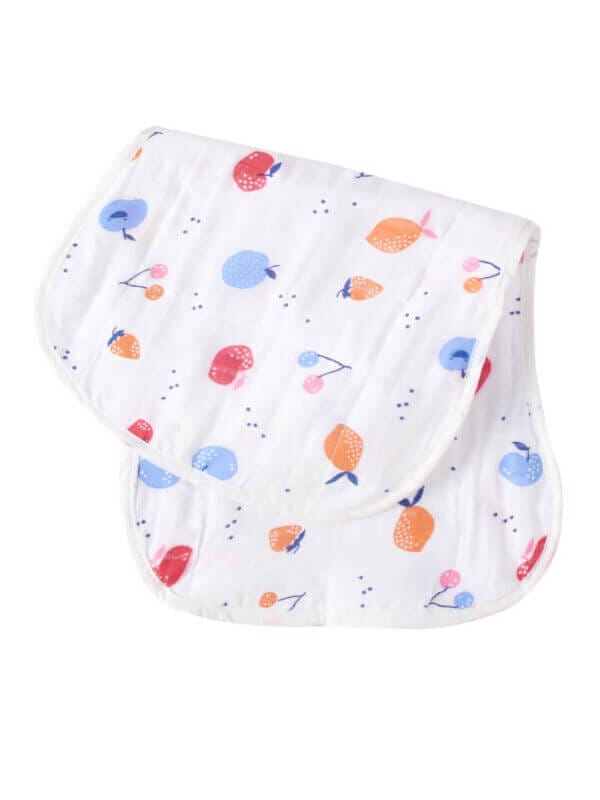 Organic Burp Cloths for Baby Boys and Girl Triple Layer Multipurpose Muslin Burp Gift set - Berry Print Set of 1 - Image 2