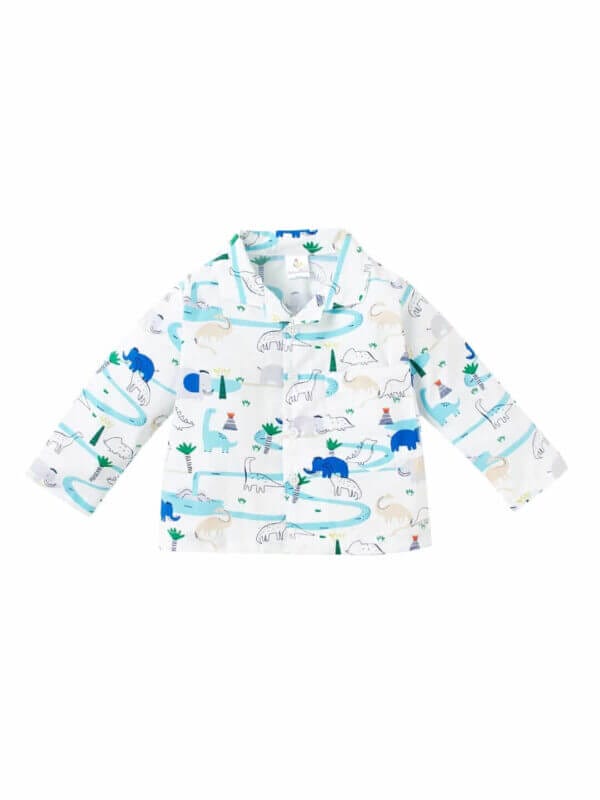 Kids Sleepsuit for Baby Boy’s and Girl’s Topwear and Pajamas Set Long Sleeve Sleepwear Baby Clothing Sets - Blue Elephant Print - Image 2