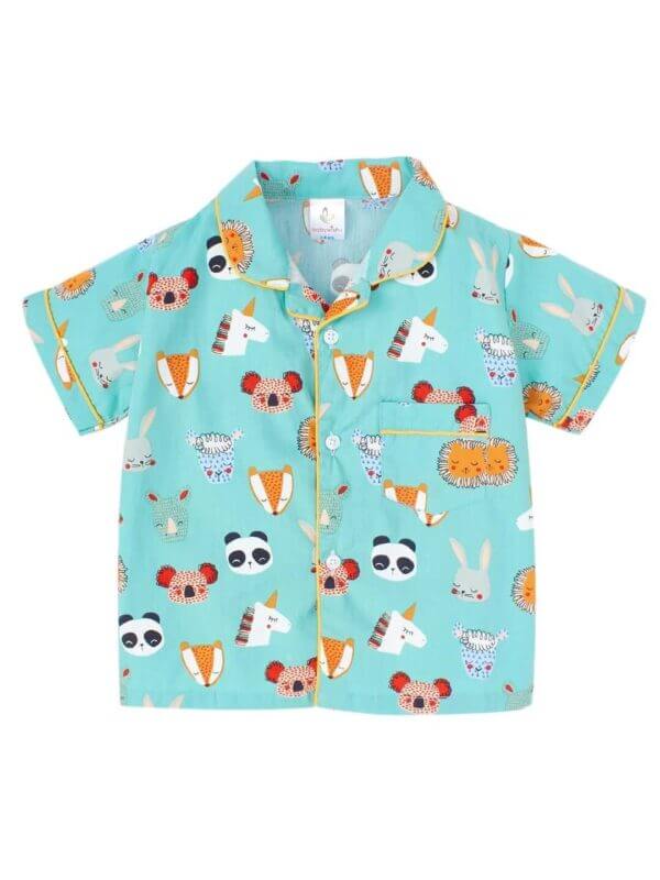 Kids Sleepsuit for Baby Boy’s and Girl’s Topwear and Pajamas Set Long Sleeve Sleepwear Baby Clothing Sets - Blue Panda Printed - Image 2