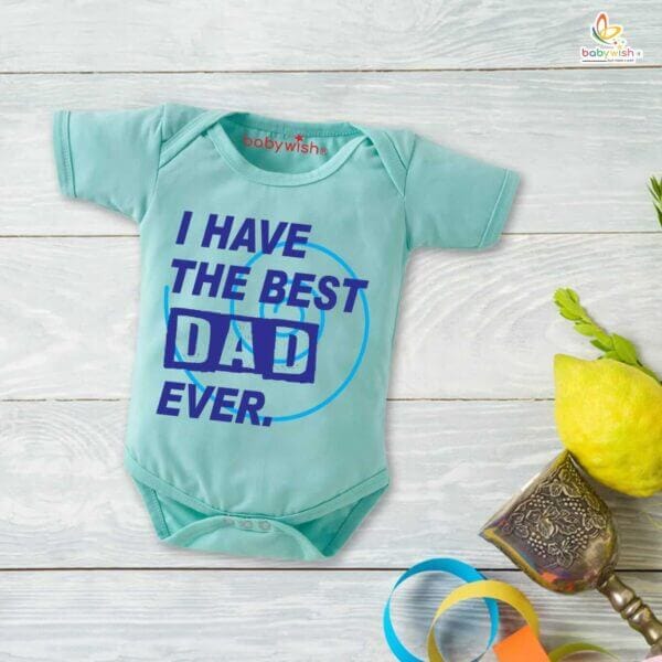 Fathers Day Special Baby Outfit Half Sleeve Unisex Multicolor Romper Onesies for Newborn baby - Image 2