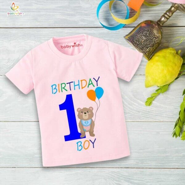 One Year Birthday Unisex T-Shirt Half Sleeve Round Neck Topwear tee for kids - Image 4