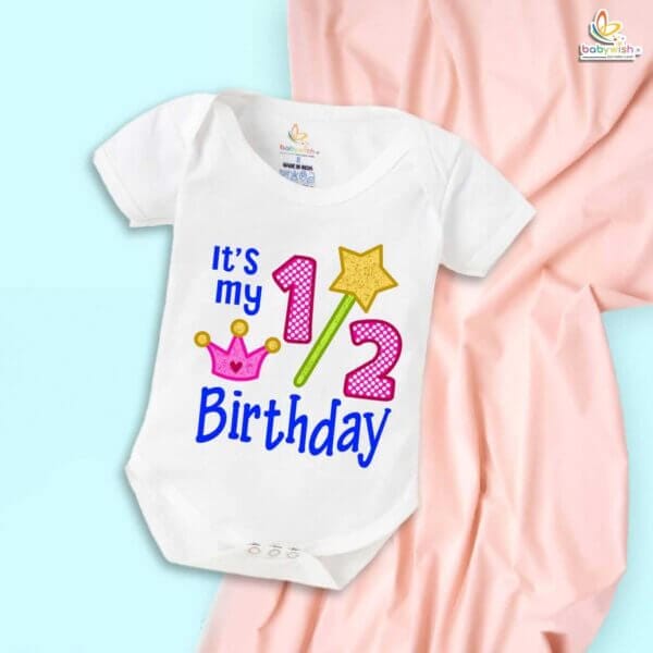 Babywish Half Birthday Romper Clothes My First Half Birthday Bodysuits It's My 1/2 Birthday - Image 5