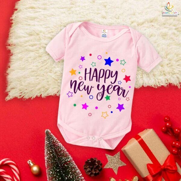 Babywish New Year Romper Clothes My First New Year Bodysuits Happy New Year Star Group - Image 4