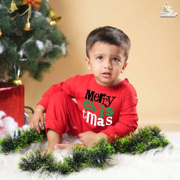 Babywish Christmas Full Body Romper Clothes My First Merry Bodysuit Merry Christmas Print - Image 4