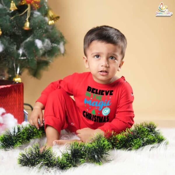 Babywish Christmas Full Body Romper Clothes My First Merry Bodysuit Believe In The Magic of Christmas Print - Image 4