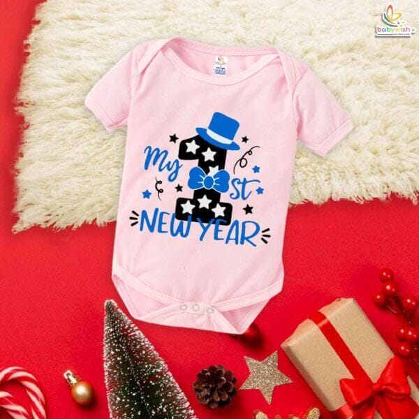 Babywish New Year Romper Clothes My First New Year Bodysuits My First New Year in Purple Printed - Image 4