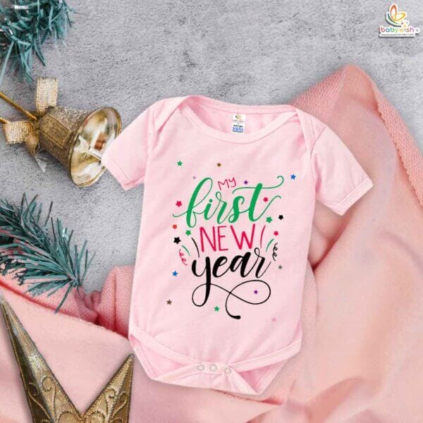 Babywish New Year Romper Clothes My First New Year Bodysuits My First New Year Quotes Printed - Image 4