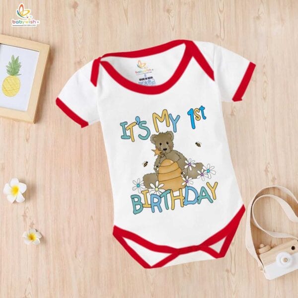 One month unisex baby romper half sleeve round neck onesie - Image 4