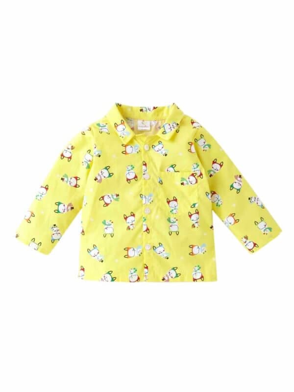 Kids Sleepsuit for Baby Boy’s and Girl’s Topwear and Pajamas Set Long Sleeve Sleepwear Baby Clothing Sets - Yellow Snowman Theme - Image 2