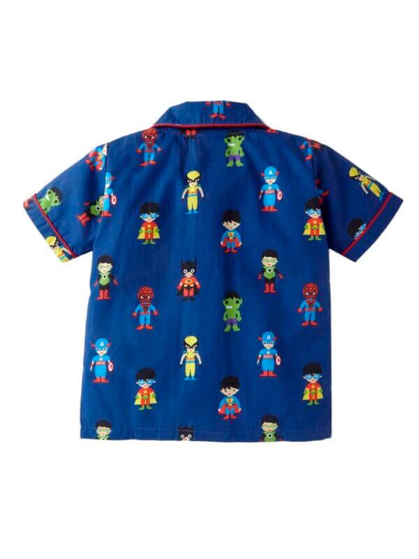 Kids Sleepsuit for Baby Boy’s and Girl’s Topwear and Pajamas Set Long Sleeve Sleepwear Baby Clothing Sets - Blue Superhero Theme - Image 3