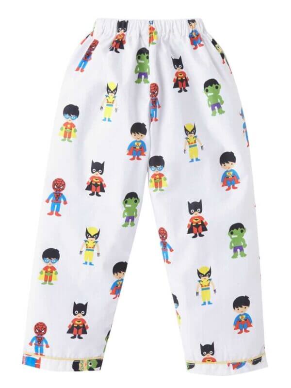 Kids Sleepsuit for Baby Boy’s and Girl’s Topwear and Pajamas Set Long Sleeve Sleepwear Baby Clothing Sets - White Superhero Theme - Image 5
