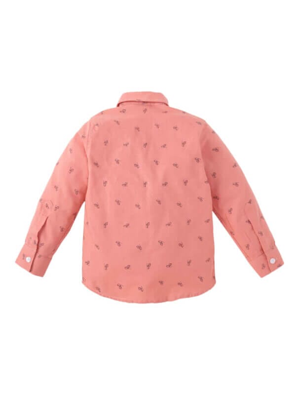 Toddler Boys Full Sleeve Shirt – Peach Helicopter Print Casual Shirt for Kids and Baby Boys – Fun and Comfortable Everyday Outfit – Babywish - Image 3