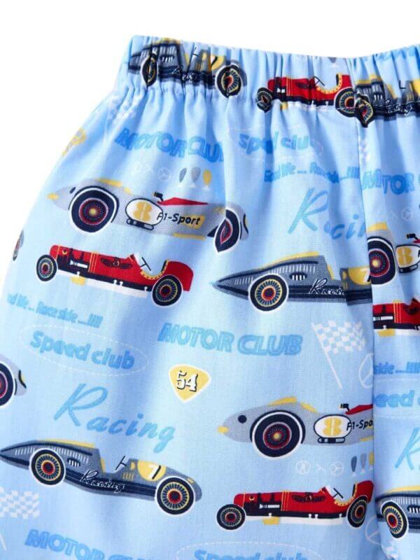 Kids Sleepsuit for Baby Boy’s and Girl’s Topwear and Pajamas Set Long Sleeve Sleepwear Baby Clothing Sets - Blue Race Car - Image 6