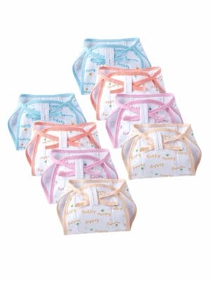 Baby Cloth Diapers Triple Layer Cotton Cloth Love Mom Dad Printed Nappies Washable Reusable Langot