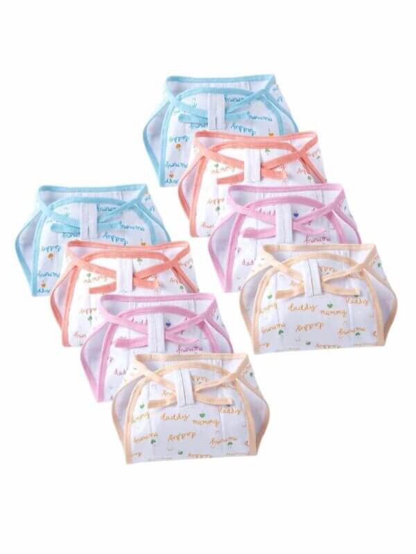 Baby Cloth Diapers Triple Layer Cotton Cloth Love Mom Dad Printed Nappies Washable Reusable Langot
