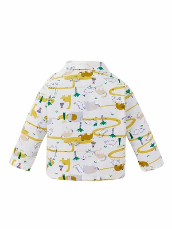 Kids Sleepsuit for Baby Boy’s and Girl’s Topwear and Pajamas Set Long Sleeve Sleepwear Baby Clothing Sets - Yellow Elephant Print - Image 3