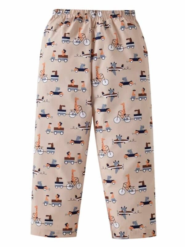 Kids Sleepsuit for Baby Boy’s and Girl’s Topwear and Pajamas Set Long Sleeve Sleepwear Baby Clothing Sets - Peach Vehicles Print - Image 5