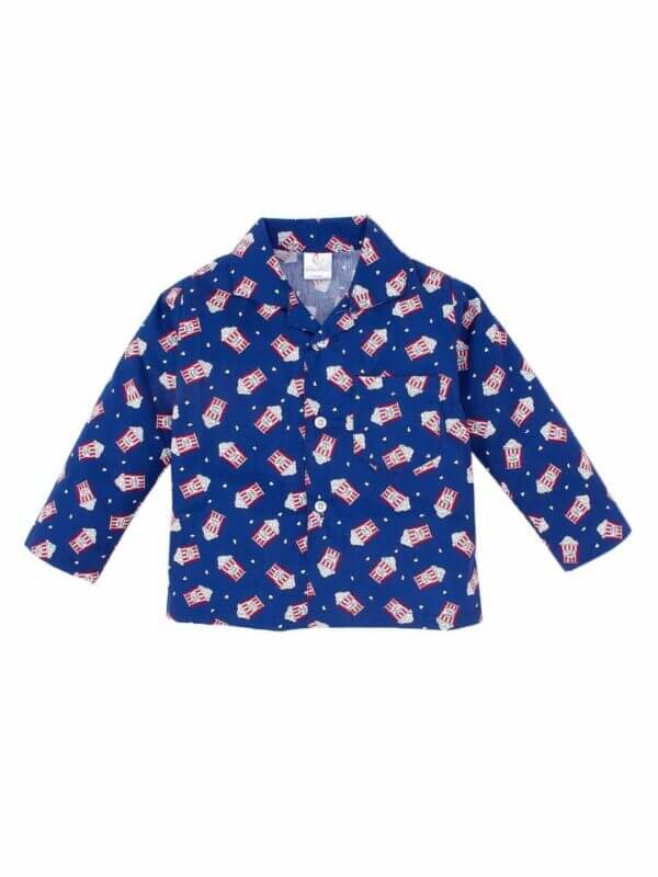Kids Sleepsuit for Baby Boy’s and Girl’s Topwear and Pajamas Set Long Sleeve Sleepwear Baby Clothing Sets - Blue Popcorn Print - Image 2