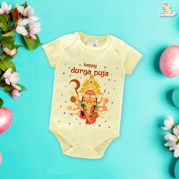 Babywish Baby Navratri Romper Bodysuit My First Dussehra Happy Durga Pooja - Image 2