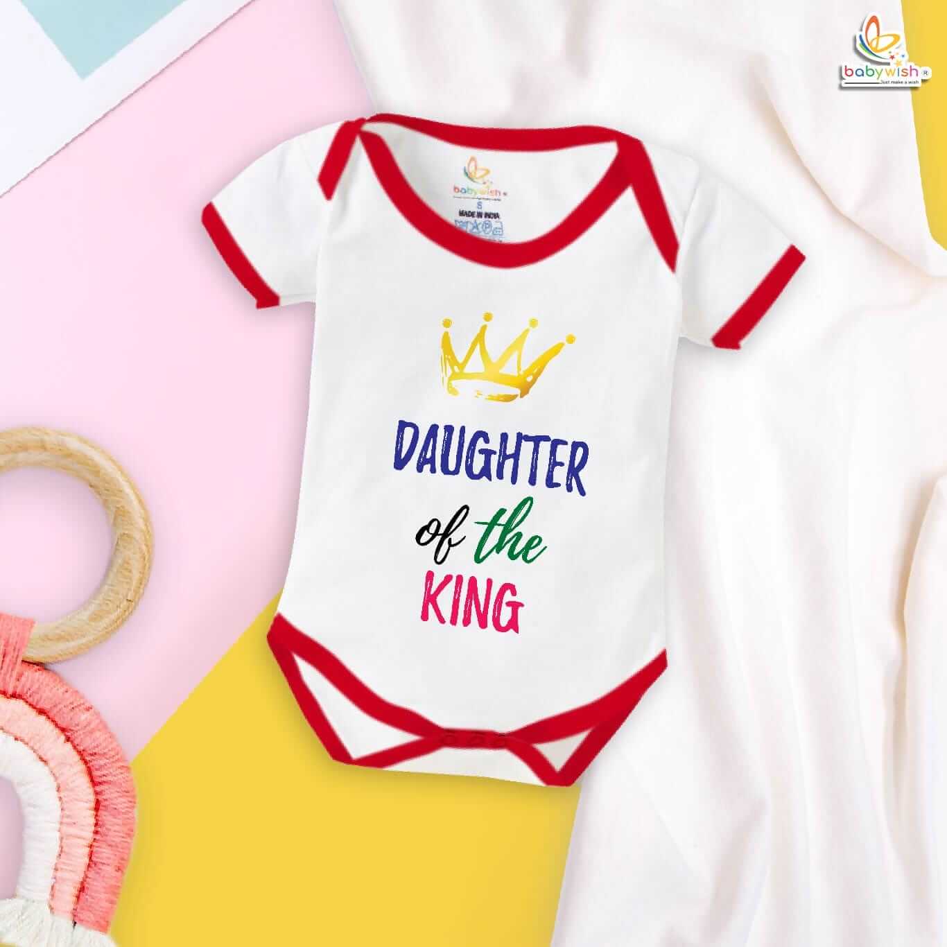 Daughter of a King Romper – Father & Daughter Matching Bodysuit – Cute Baby Girl Clothes for Daddy’s Princess – Soft Cotton Infant Outfit – Babywish