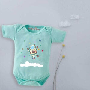 Baby First Birthday Celebrations Romper Clothes Baby Newborn Bodysuits Outfit Envelop Neck Half Sleeve Unisex Onesies "Astronaut Print"