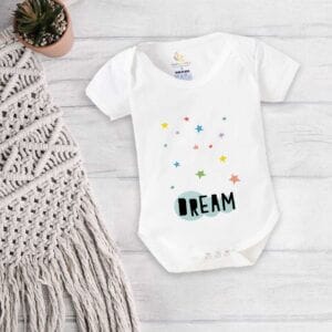 Baby First Birthday Celebrations Romper Clothes Baby Newborn Bodysuits Outfit Envelop Neck Half Sleeve Unisex Onesies "Dream Star Print"