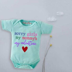 Baby First Valentine Day Romper Clothes Baby valentine Bodysuits Newborn Outfit Envelop Neck Half Sleeve Unisex Onesies"Sorry Girls on Valentine"