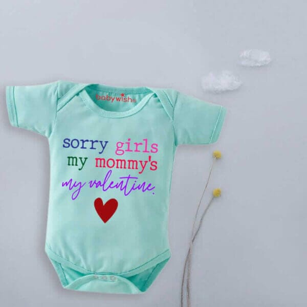 Baby First Valentine Day Romper Clothes Baby valentine Bodysuits Newborn Outfit Envelop Neck Half Sleeve Unisex Onesies"Sorry Girls on Valentine"
