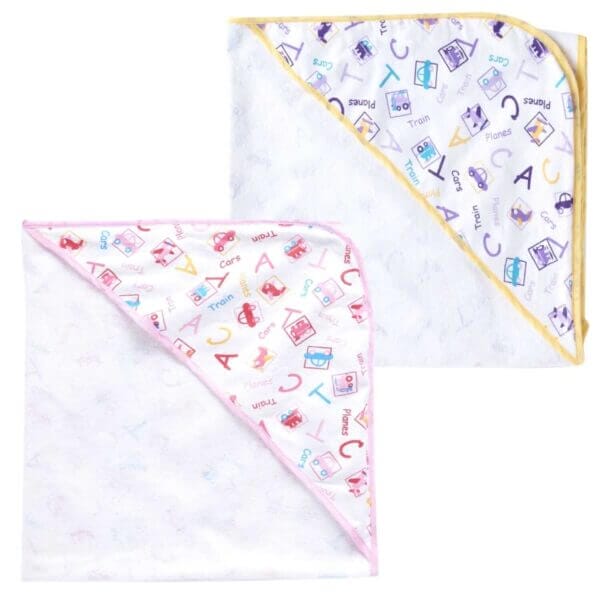 Baby Flannel hooded towels for new born Alphabets Printed Bath Towel for Boys and Girls Infants kids towel