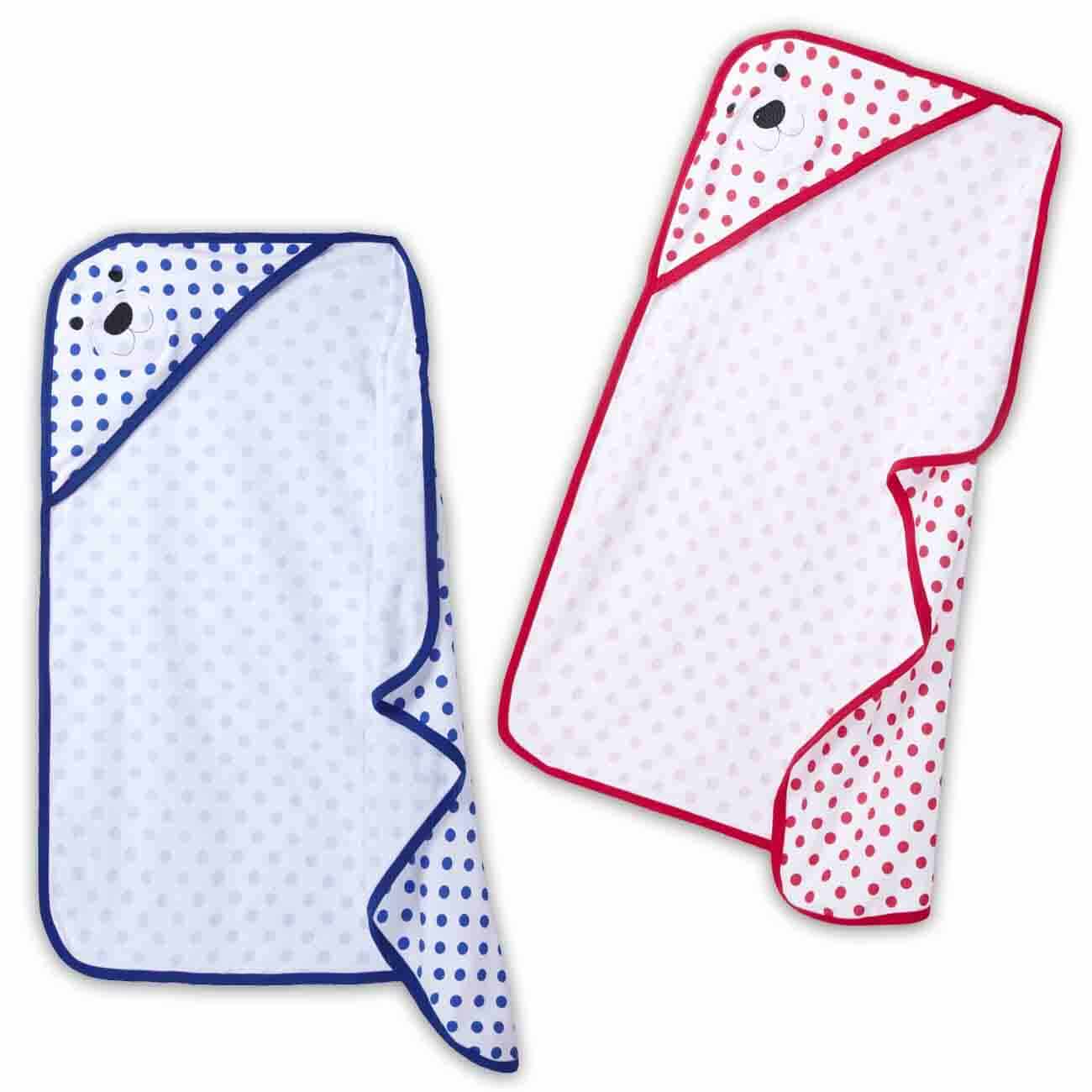 Baby Flannel Hooded Towels for Newborn – Soft Polka Dot Printed Bath Towel for Boys and Girls, Infant Hooded Bath Towel for Comfortable & Cozy Drying