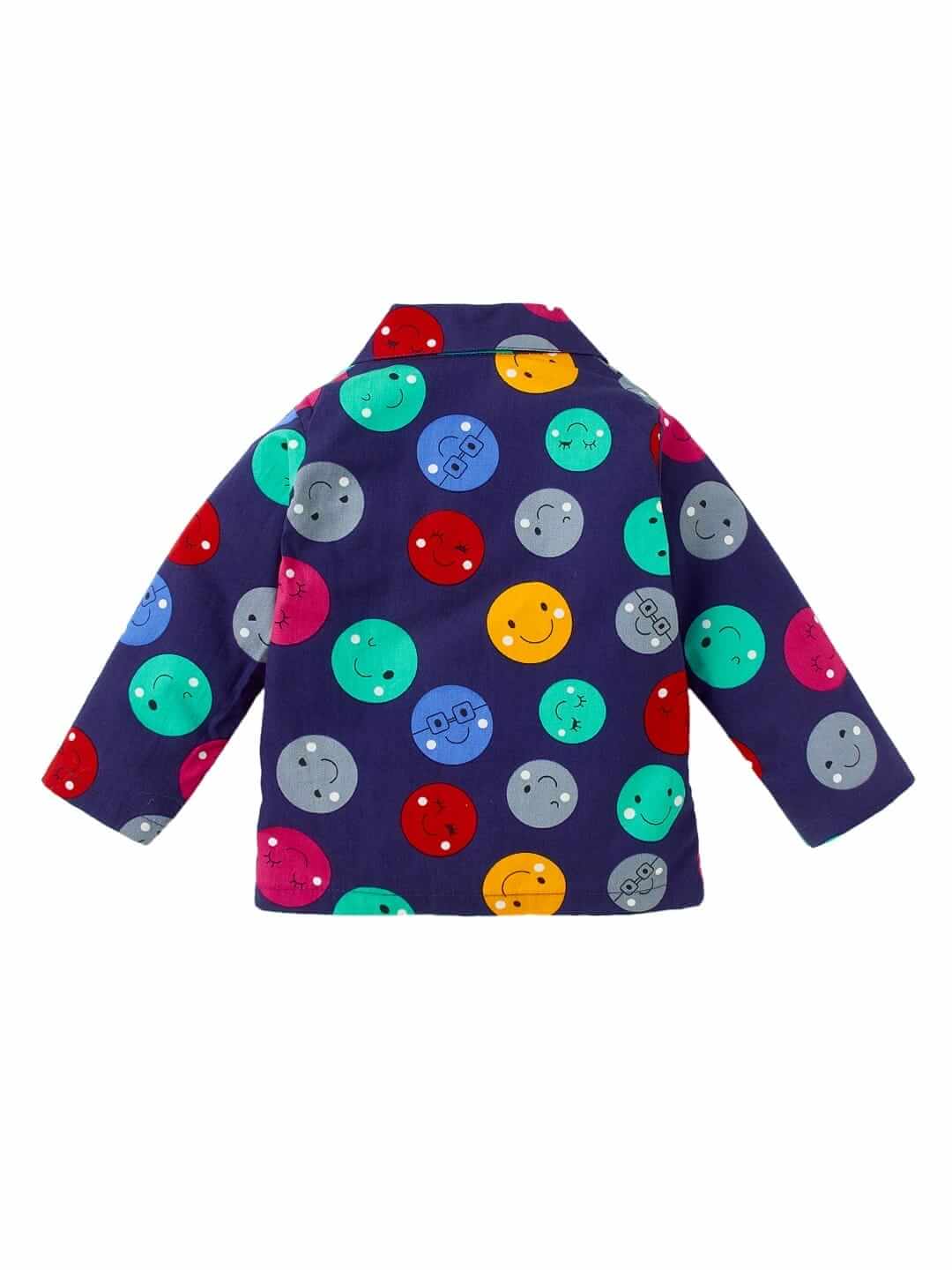 Kids Sleepsuit for Baby Boys and Girls Long Sleeve Topwear and Pajamas Set Baby Clothing Sleepwear Set Purple Color Smiley Print for Newborns and Toddlers - Image 3