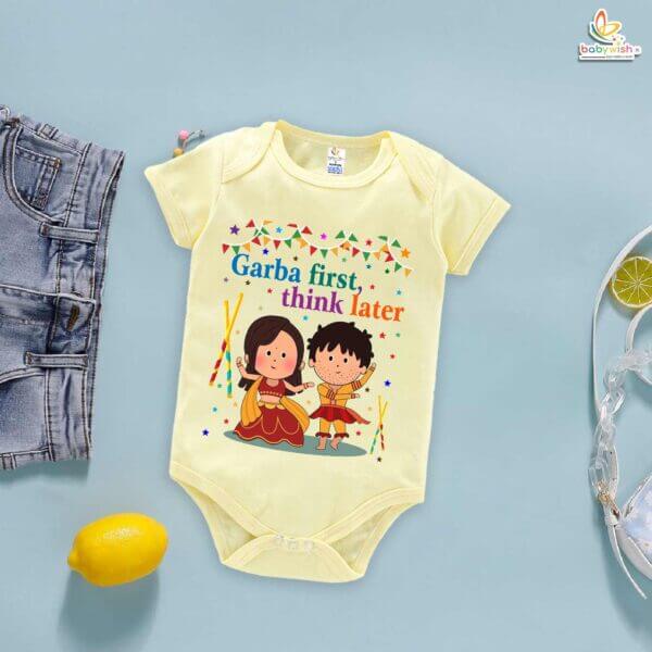 Babywish Baby Navratri Romper Bodysuit My First Dussehra Garba First Think Later - Image 2